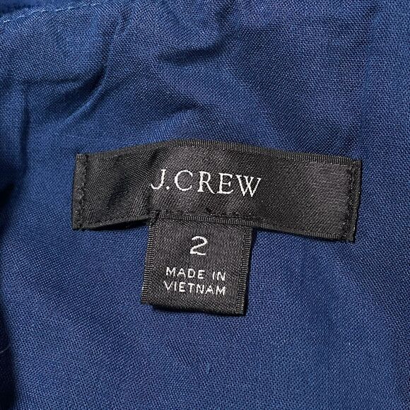 J.Crew Midi Tiered Dress Size 2 Eyelet Blue Open Back with tie Bow Lined Boho - Picture 8 of 11